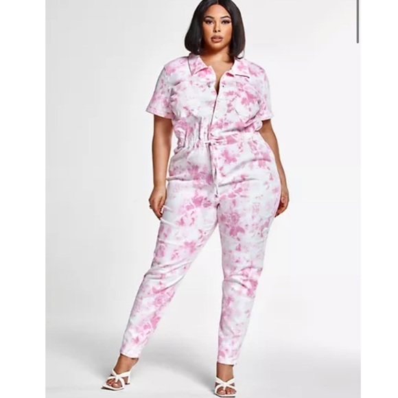 Fashion to Figure Pants - Fashion to figure tie dye denim jumpsuit NWT